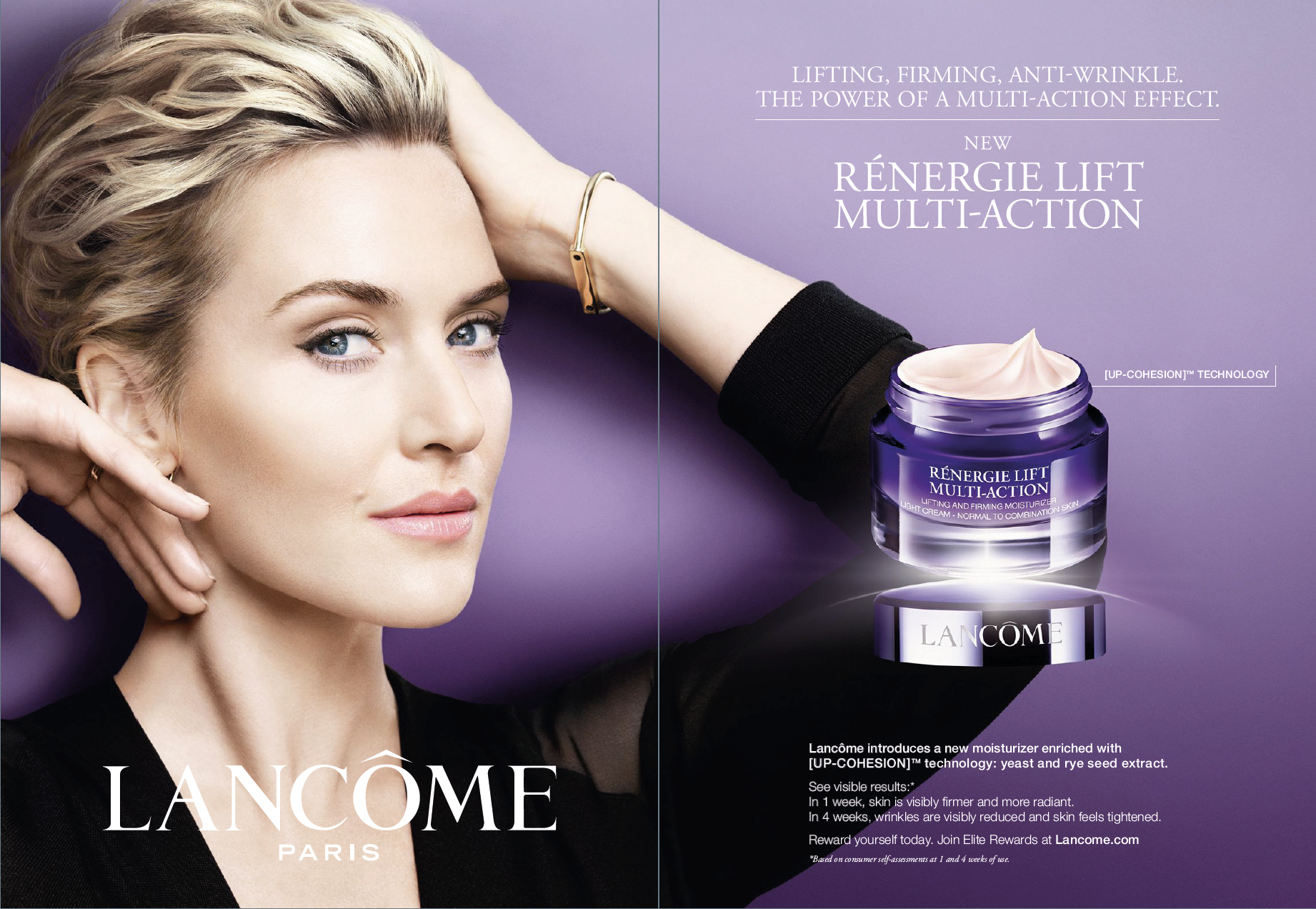 Реклама крема фото ADV Lancome Rénergie lift