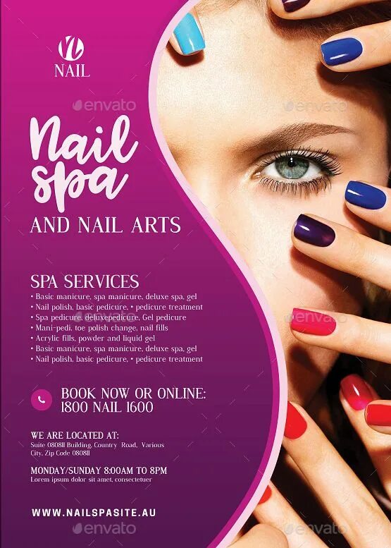 Реклама маникюра пример Nail Salon Services Flyer Nail salon design, Beauty salon posters, Salon wallpap