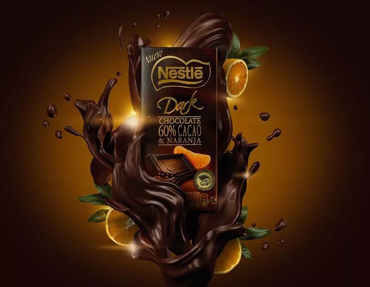 Реклама шоколада фото NESTLE DARK on Behance Chocolate packaging design, Packaging design, Food graphi