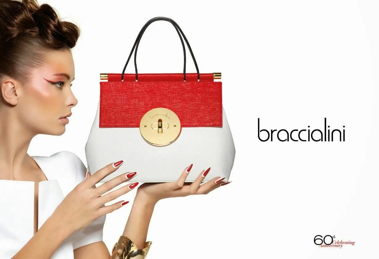 Реклама сумочки Braccialini Handbags Spring/Summer 2014 Campaign Floral bags, Leather accessorie