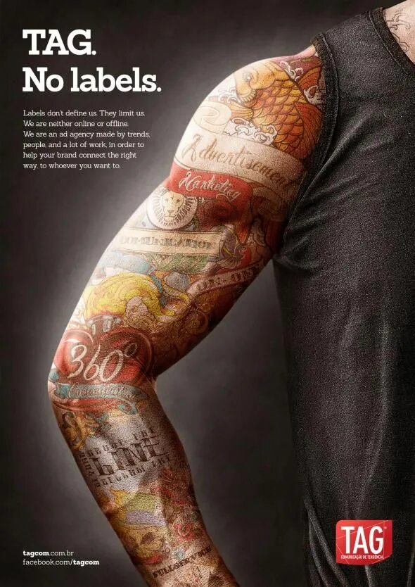 Реклама тату фото an advertising agency that rejects being labelled New tattoos, Temporary tattoos