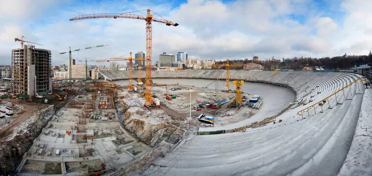 Реконструкция олимпийского фото Stadium Construction Изображения: просматривайте стоковые фотографии, векторные 