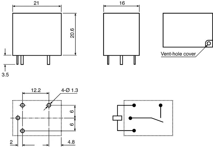 Реле 012 1hst схема подключения RS PRO RS PRO PCB Mount Power Relay, 24V dc Coil, 16A Switching Current, SPNO 47