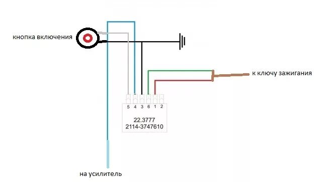 Реле 2114 3747610 схема подключения Включение и выключение усилителя на Экоспорте - Ford EcoSport, 1,6 л, 2014 года 