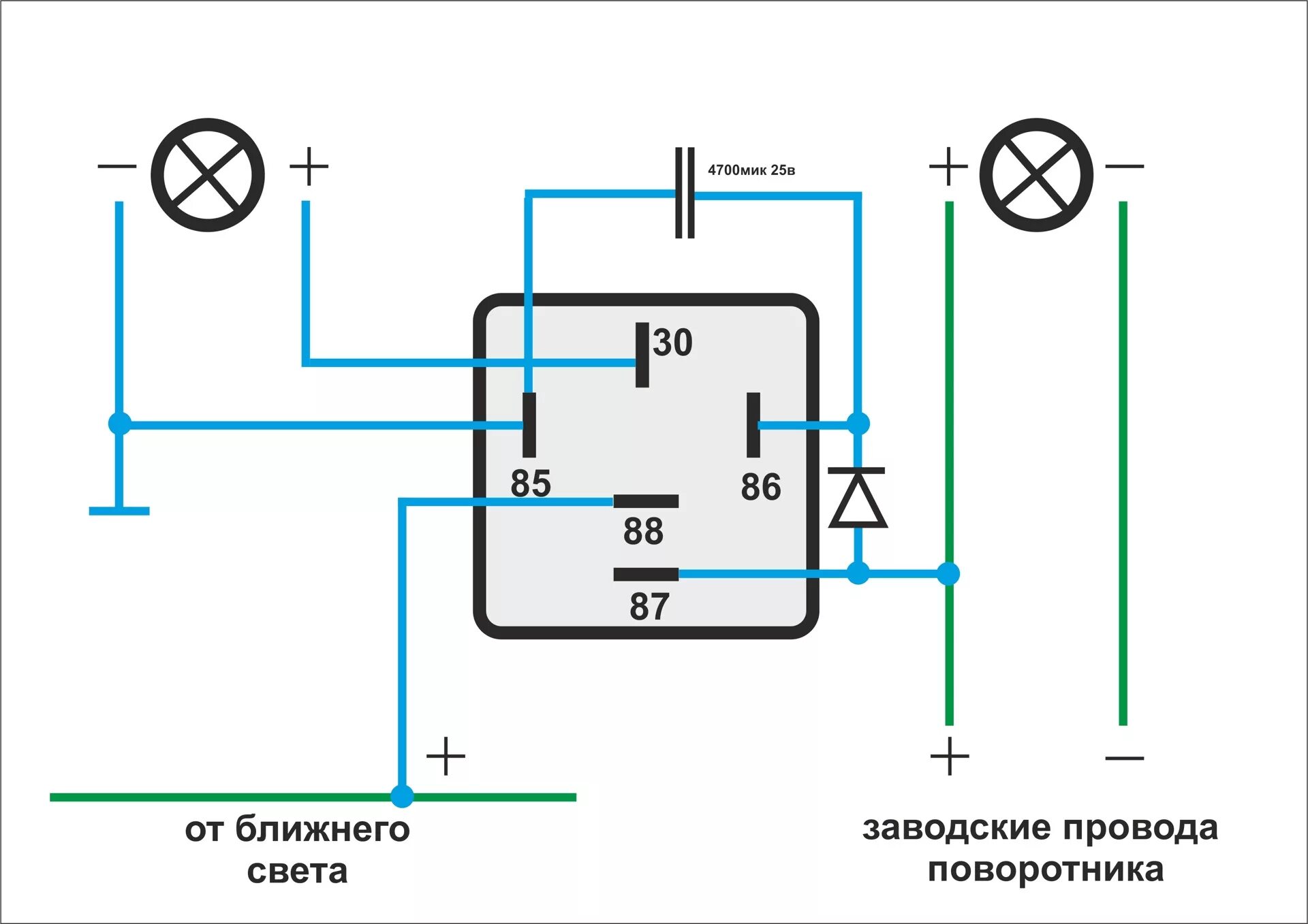 Реле 233747 схема подключения пятиконтактного поворотов Открыть Америку - переделка поворотников под американский стиль - DRIVE2