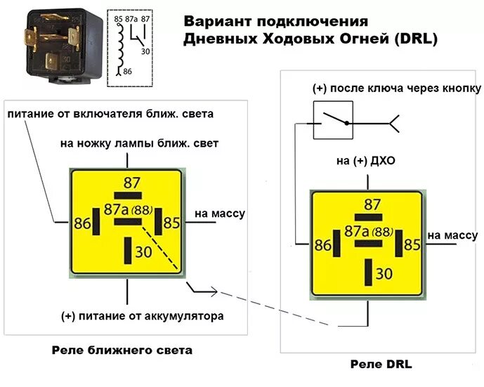 Реле 4 контактное подключение дхо Электрика, электроника и прочие прибамбасы. ч. 4, DRL'ки - FIAT Tempra, 1,6 л, 1