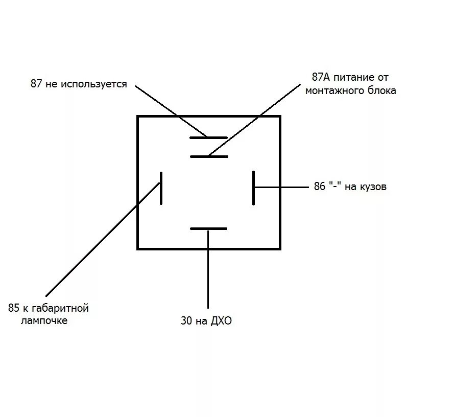Реле 5 контактное 12в схема подключения Делаем ДХО - Mitsubishi Lancer X, 1,6 л, 2012 года электроника DRIVE2