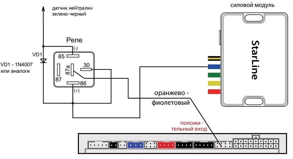 Реле 708 2 схема подключения "Аппаратная нейтраль" и StarLine E90 v2.0 Beta Теоретическая - Mazda 121 III, 1,