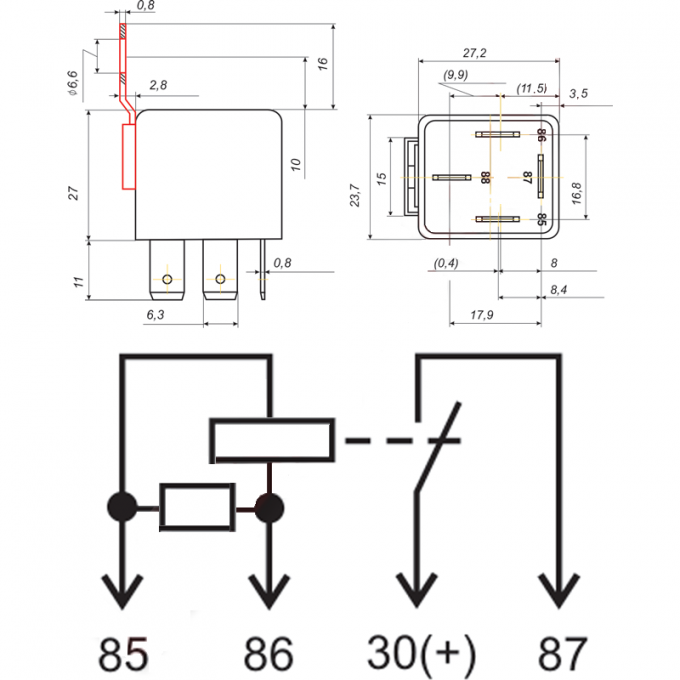 Реле 75.3777 10 подключение схема подключения 2 Pack 12vdc 40 Amp Relay 4 Pin For Motor Truck , Universal Automotive Electrica