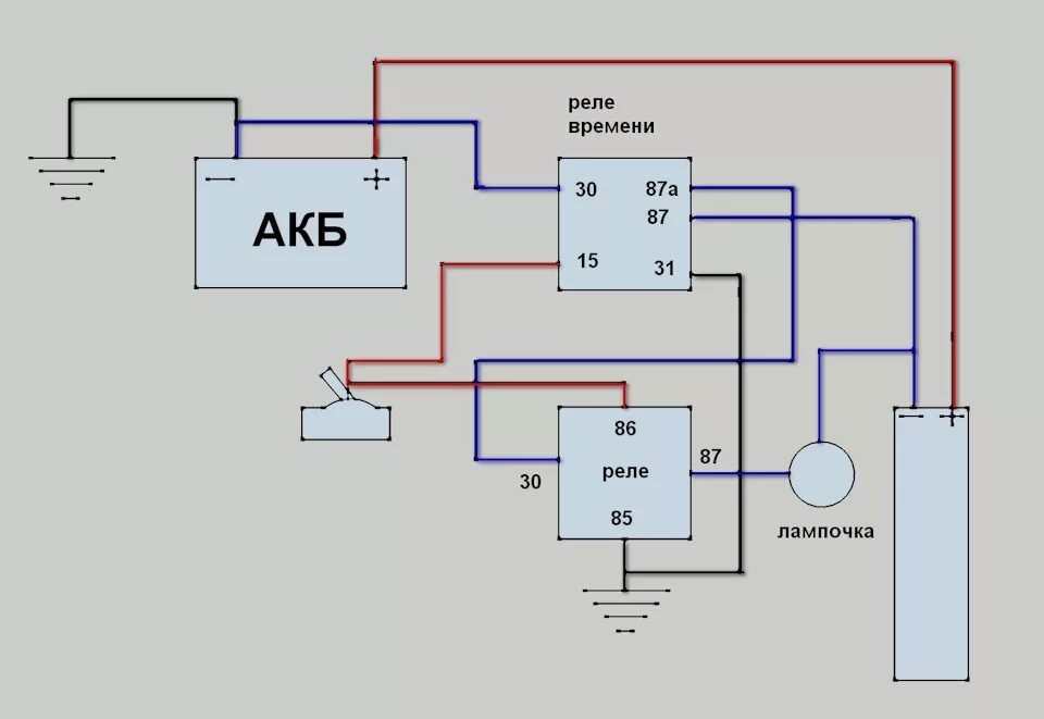Реле аккумулятора схема подключения Установка кнопки на включение накопителя - Lada 21124, 1,6 л, 2005 года автозвук