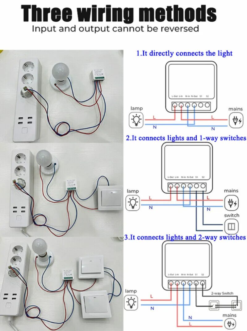 Реле aubess подключение Tuya 16A MINI Wifi / Zigbee Smart Switch DIY 2-way Control Relay Timer Module eB