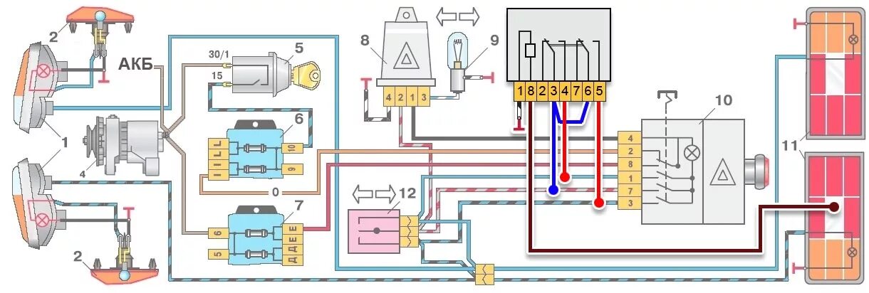 Реле аварийки ваз схема подключения Автоматическое включение аварийки, при включении задней передачи. - Lada 21061, 
