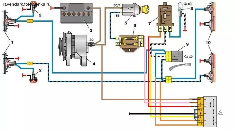 Реле аварийки ваз схема подключения Аварийка на копейку! - Lada 21011, 1,3 л, 1980 года тюнинг DRIVE2