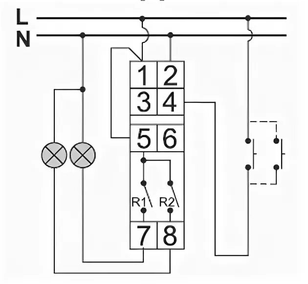 Реле bis 411 схема подключения Импульсное (бистабильное) реле управления освещением РИО-2