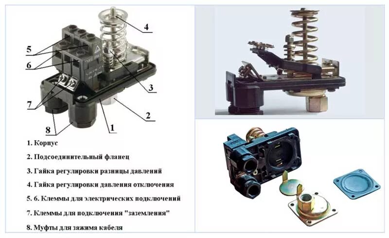Реле давления насосной станции фото Датчик давления воды в системе водоснабжения