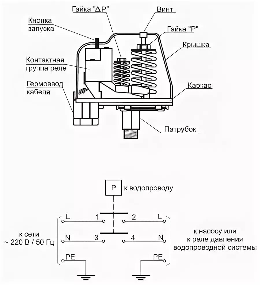 Реле давления ps 02b схема подключения Как работает реле давления воды для насоса HeatProf.ru