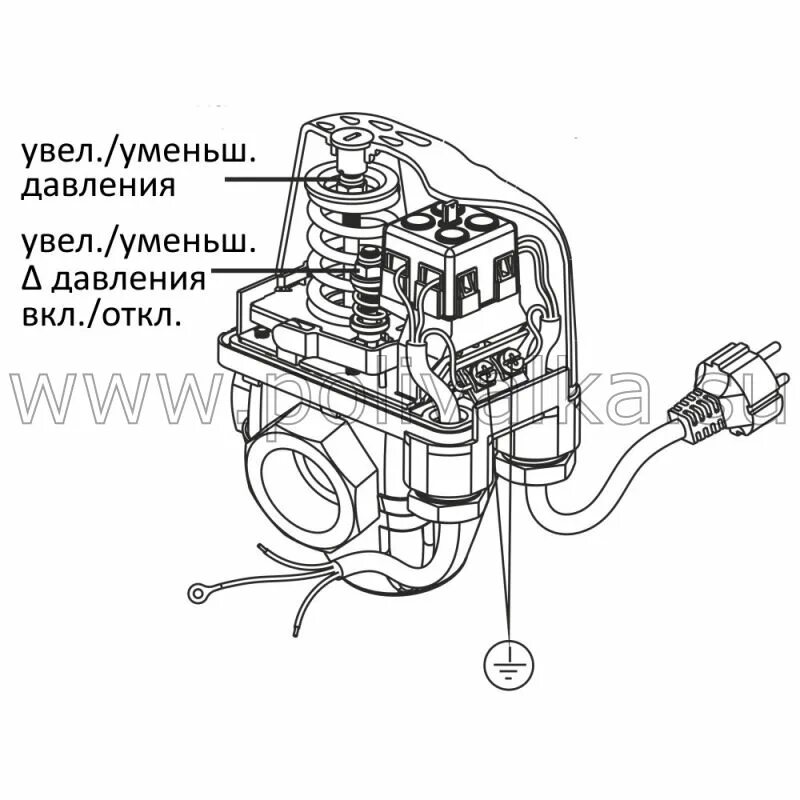 Реле давления ps 04a подключение Реле давления PS-04A с манометром