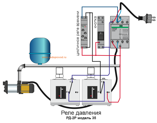 Реле давления рд 2р схема подключения Подключение реле давления к насосу