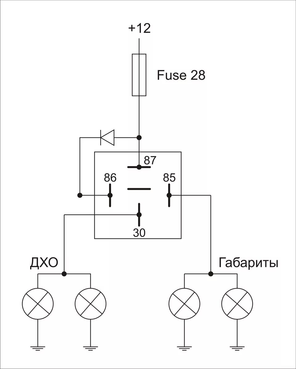 Реле дхо своими руками схема Подключение ДХО. - Jeep Grand Cherokee (WJ), 4 л, 2002 года своими руками DRIVE2