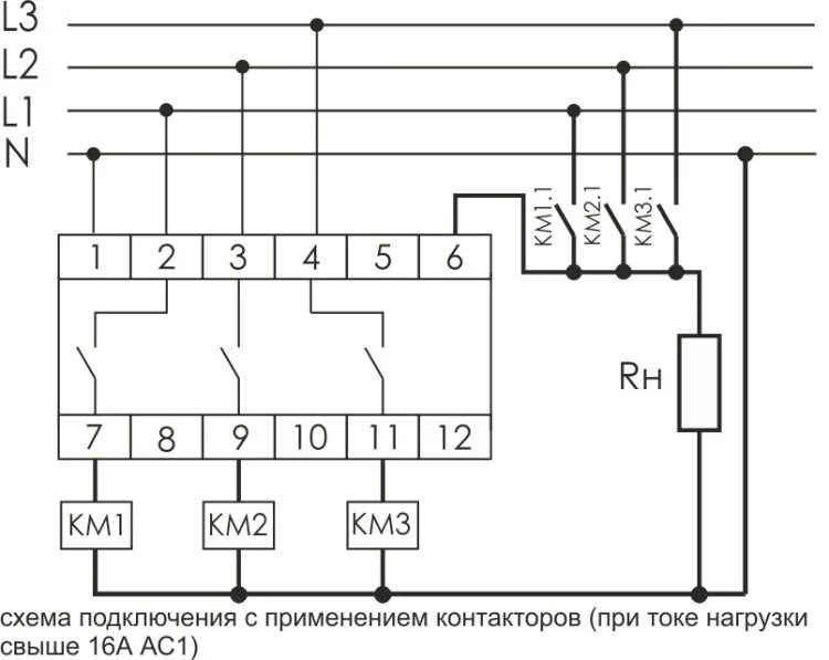 Реле фаз 380 схема подключения Автоматический переключатель фаз PF-431 с приоритет. фазой, монт. на DIN-рейке 3