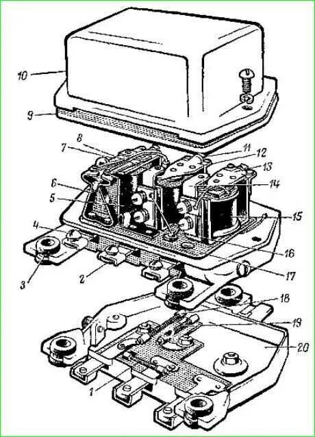 Реле генератора газ 53 схема подключения Relay voltage regulator car GAZ-66, GAZ-53