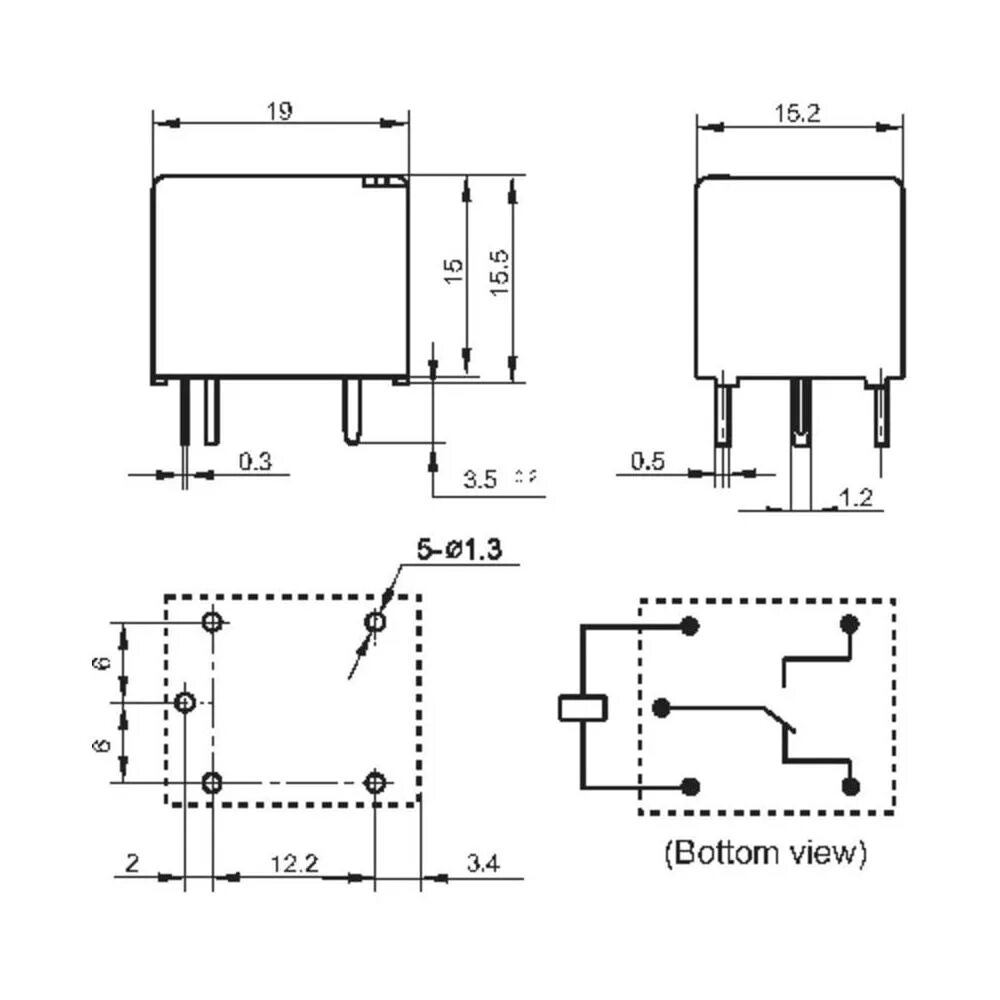 Реле hf105f 4 схема подключения HF3FA/005-ZTF, Hongfa - Электромагнитное реле 5 В/DC, 10 А : 1 шт. - купить в ин