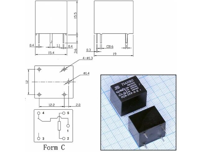 Реле hjr 3ff s z схема подключения Купить Реле 9VDC HJR3FF-S-Z-09VDC 1C 7A/240VAC в Великом Новгороде