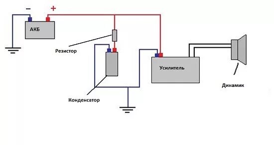 Реле и конденсатор схема подключения Установка буфера - Chevrolet Aveo Sedan (2G), 1,6 л, 2012 года автозвук DRIVE2