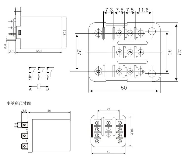 8 Pin Zwei Weg Frl260 Relais Blink Aufzug Zwischen 220 V 10a Ac Jqx-76f Relais M