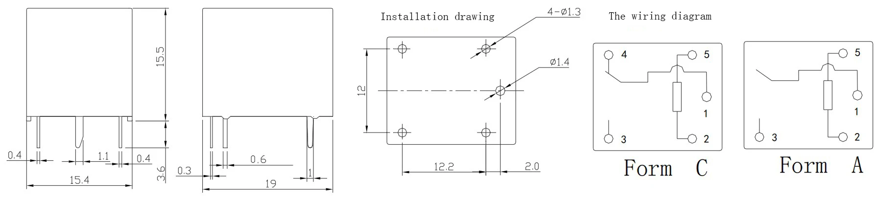 Реле jqc 3ff схема подключения Hjr-3ff-s-z-12vdc Pcb Relay 12v 10a Relays Tongling Factory Price - Buy Relays,R