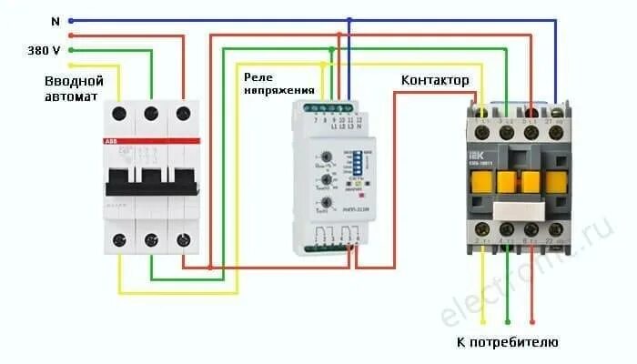 Реле контроля фаз 3 фазное подключение Схема подключения реле контроля фаз 380в