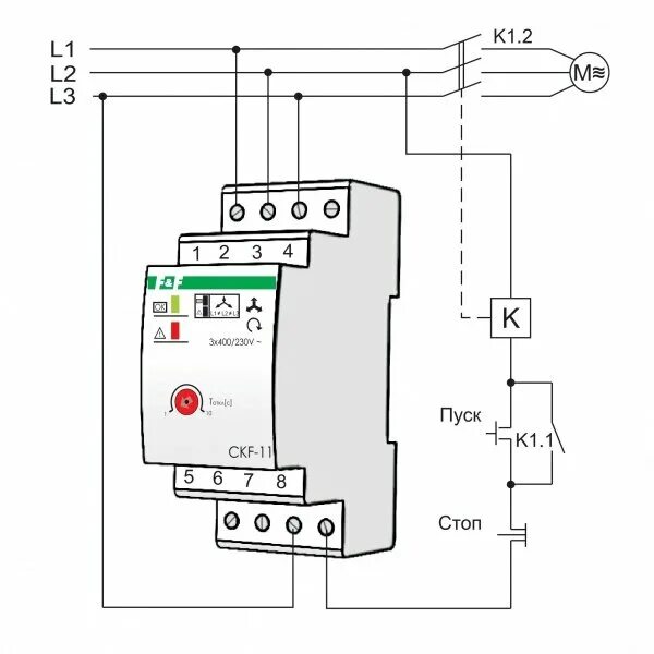Реле контроля фаз 380 схема подключения Реле контроля фаз для сетей с изолированной нейтралью CKF-11 ЕА04.004.003 75723 