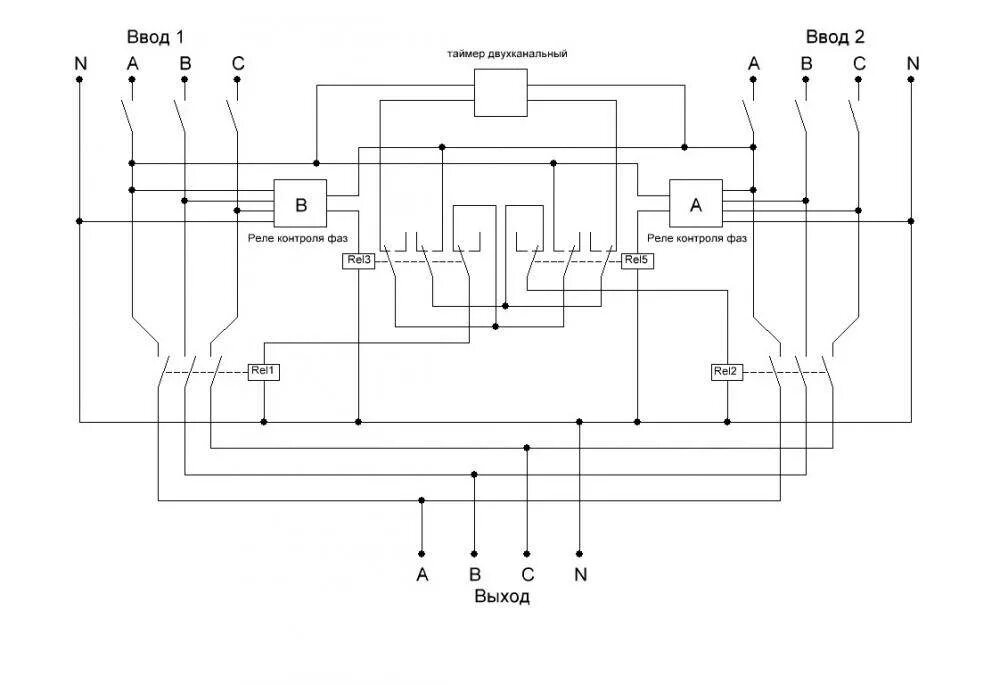 Реле контроля фаз схема подключения в авр Реле контроля фаз - назначение, принцип работы и схема подключения