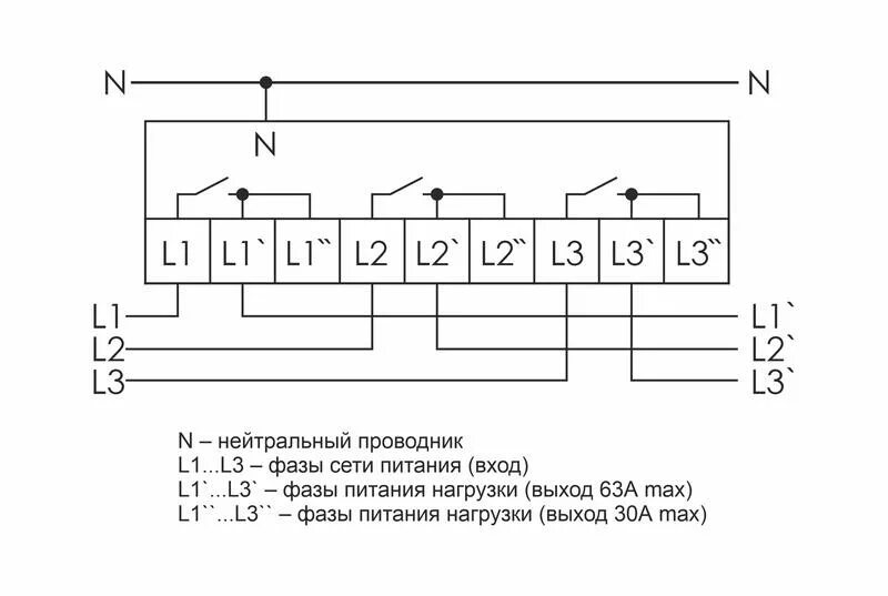 Реле контроля напряжения 1 фазное подключение Реле напряжения CP-723 трехфазное - купить недорого