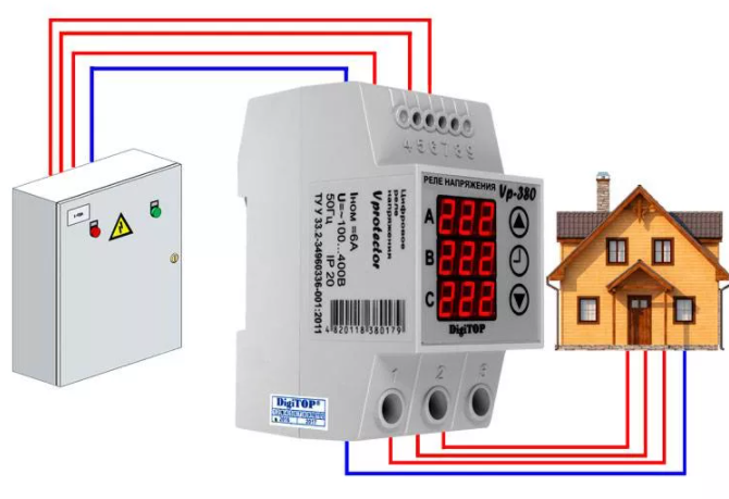 Реле контроля напряжения 220в для дома подключение Защита от перенапряжения