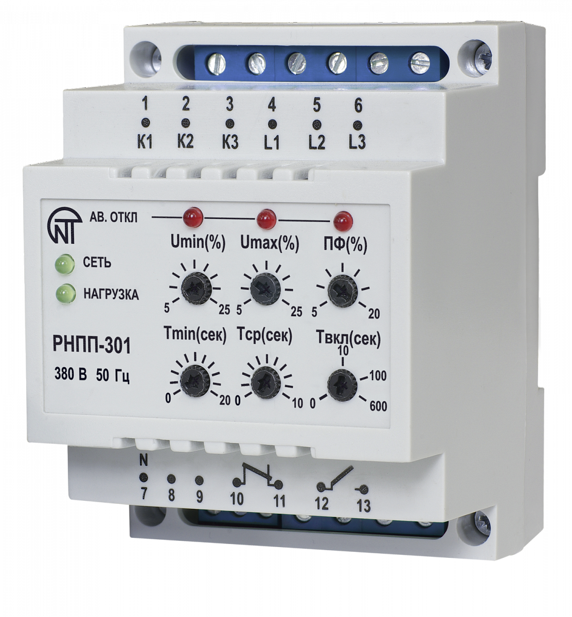 Реле контроля напряжения 3 фазное подключение Реле напряжения, перекоса и последовательности фаз РНПП-301-3 3425600301-3 купит