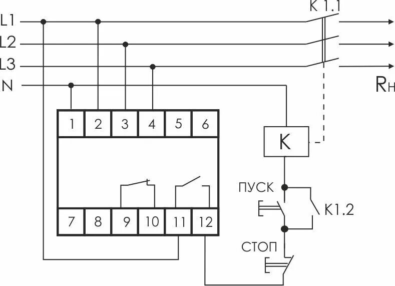 Реле контроля напряжения подключение 1 Реле напряжения CP-731 (трехфазный; микропроцессорный; контроль верхнего и нижне