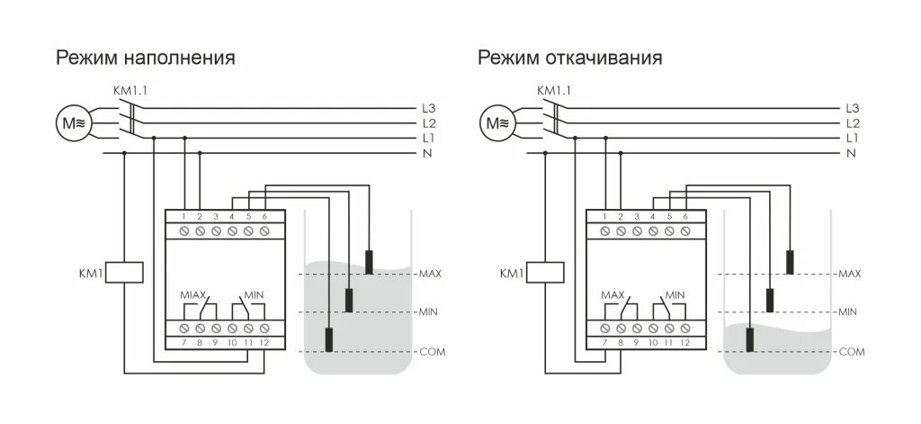 Реле контроля уровня рку 02 схема подключения