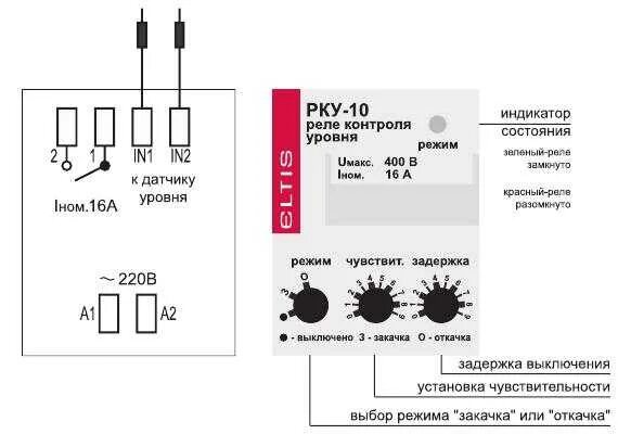 Реле контроля уровня рку 03 схема подключения Реле контроля уровня рку 02 схема подключения