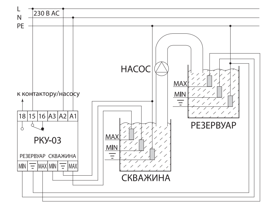 Реле контроля уровня рку 03 схема подключения Рку 1м схема подключения фото