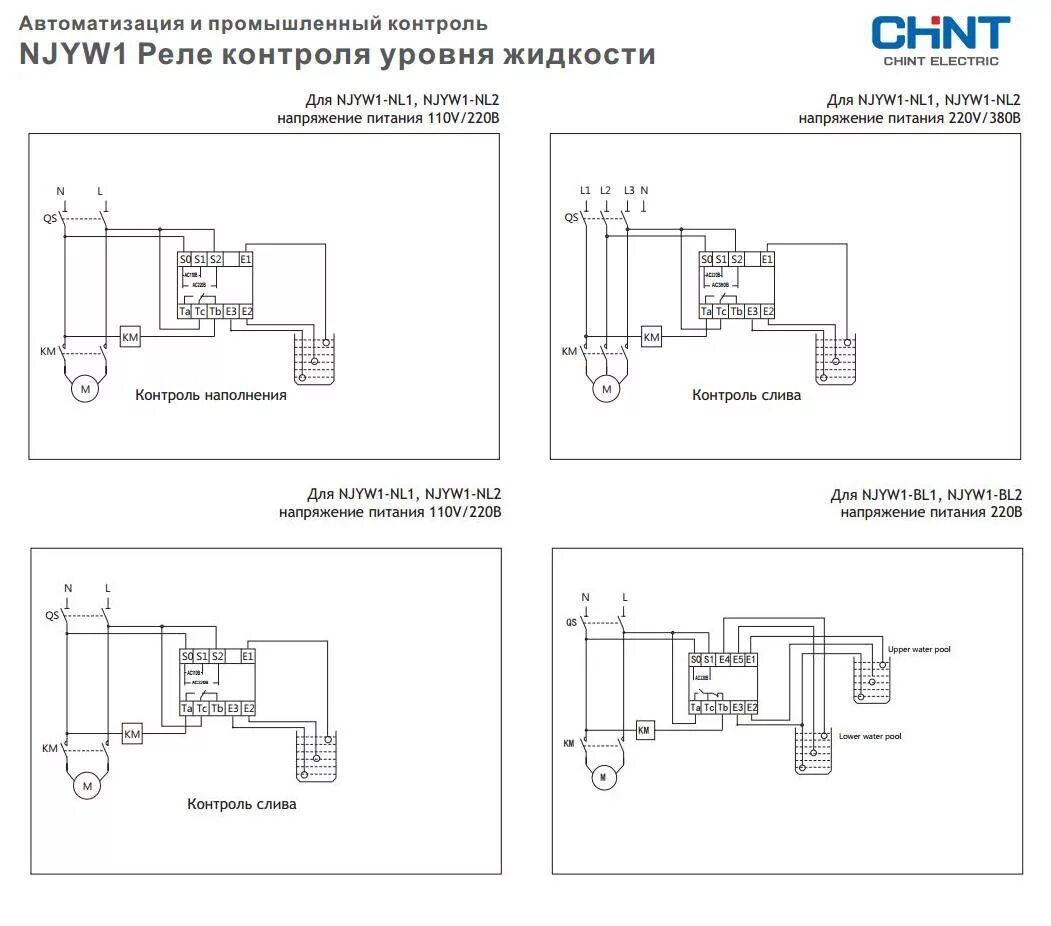 Реле контроля жидкости подключение Реле контроля уровня жидкости NJYW1 , Реле контроля уровня жидкости