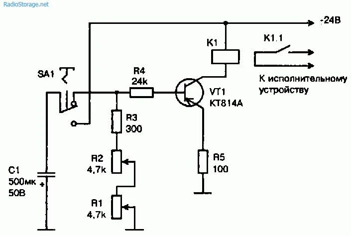 Реле на транзисторах своими руками схемы Схема простого реле времени на транзисторе КТ814