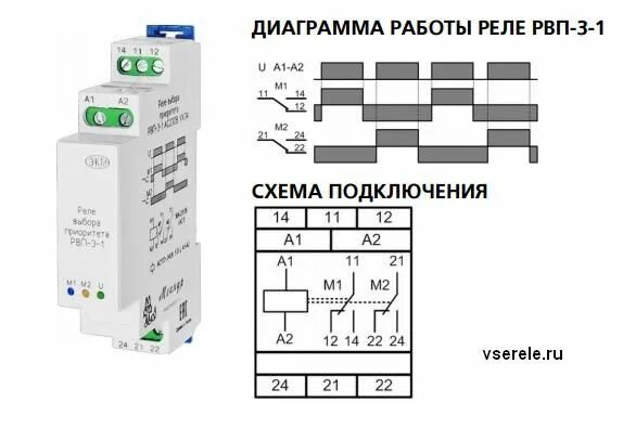 Реле нагрузка подключение РВП-3-1 Реле попеременного включения нагрузки Маркет Элек.ру