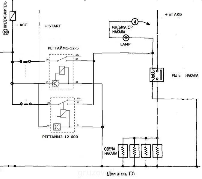 Реле накала камминз 2.8 схема подключения Замена штатному блоку свечей накаливания (теплого климата) - Страница 3 - Объеди