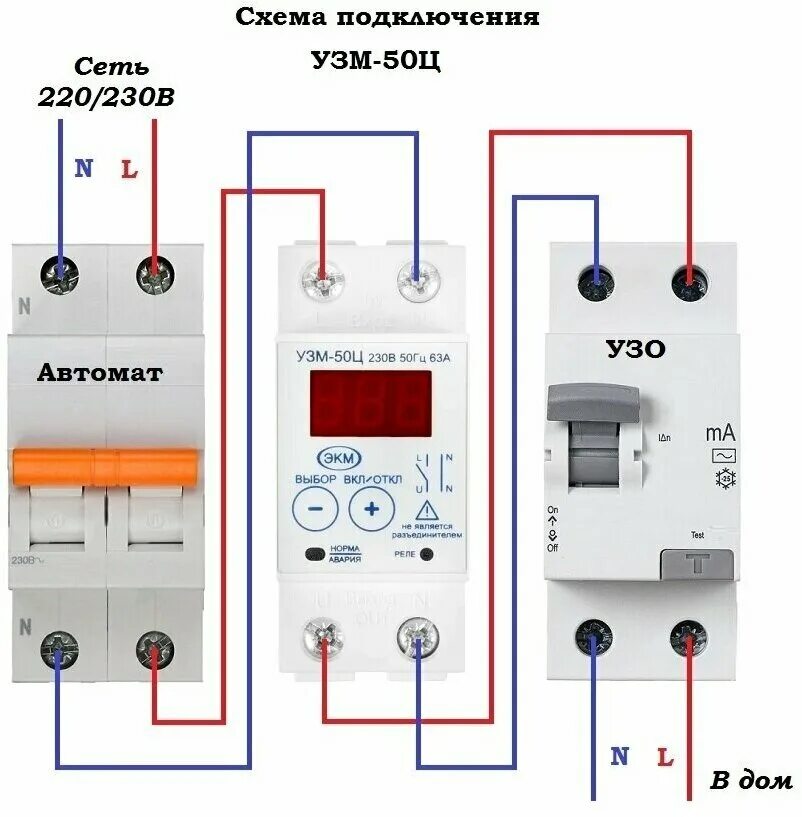 Реле напряжения 220в для квартиры подключение Устройство защиты от перенапряжения для систем энергоснабжения меандр УЗМ-50Ц УХ