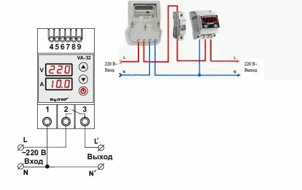 Реле напряжения 220в схема подключения Реле напряжения 220 схема подключения