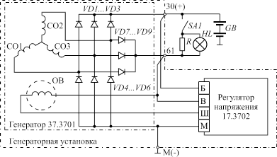 Реле напряжения 3702 схема подключения Исследование электронного регулятора напряжения 17.3702