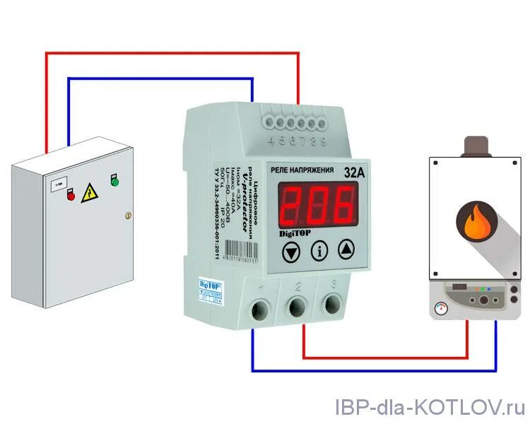Реле напряжения digitop схема подключения Ограничитель перенапряжения Vp-32A