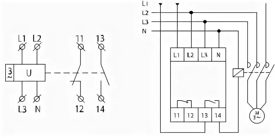 Реле напряжения на tdm рн12 схема подключения Трехфазное реле контроля напряжения РН12