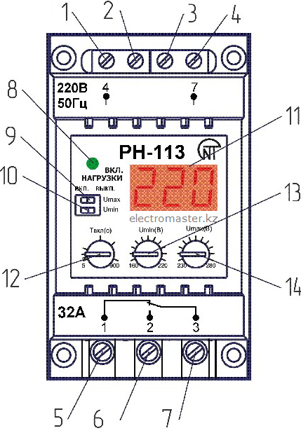 Реле напряжения рн 113 подключение Однофазное реле напряжения РН-113